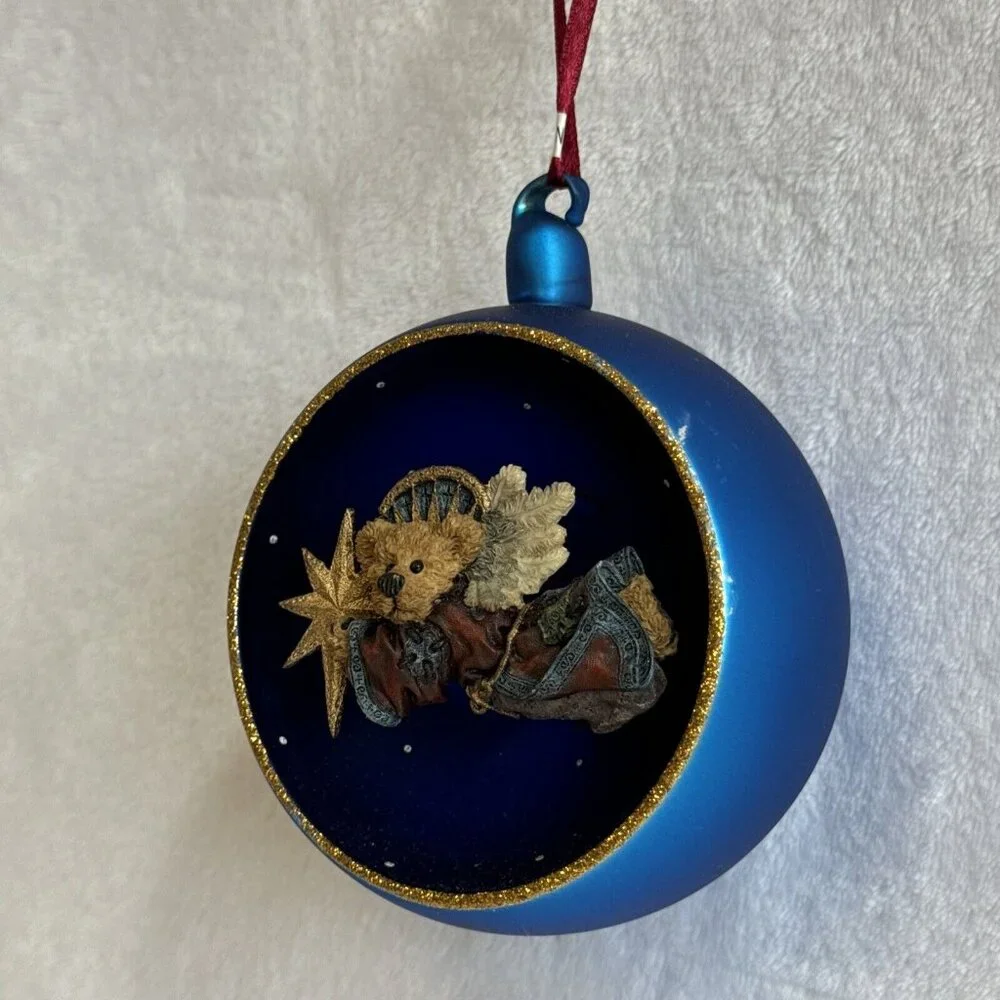 Limited Edition BOYDS BEAR 3D Glass Christmas Tree Hanging‎ Ornament